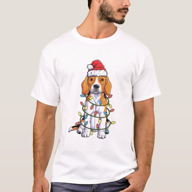 Camiseta Beagle Navidades Shirt Santa Hat Noches (Anverso)
