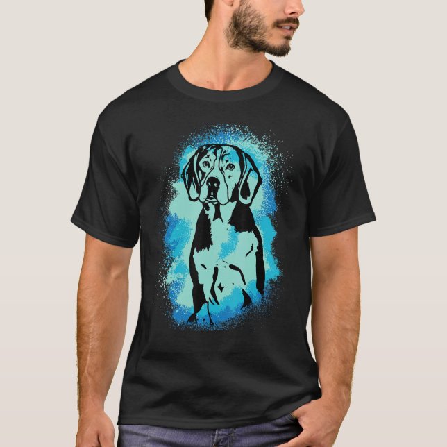 Camiseta Beagle Paint Blue Design Dog Mom Dad_1 (Anverso)
