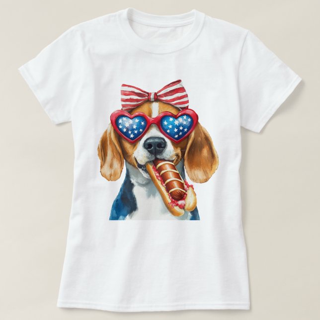 Camiseta Beagle Patriótico (Diseño del anverso)