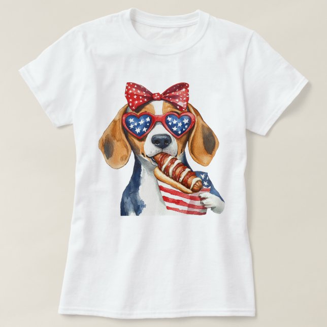 Camiseta Beagle Patriótico (Diseño del anverso)