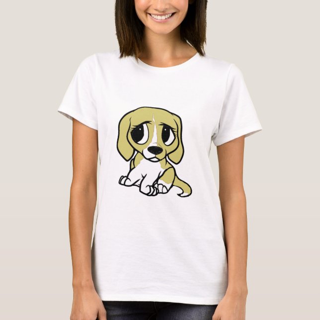 Camiseta beagle personalizado limón blanco (Anverso)