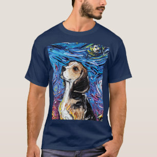 Camiseta Beagle Portrait Starry Night Dog Cute Arte Animal 