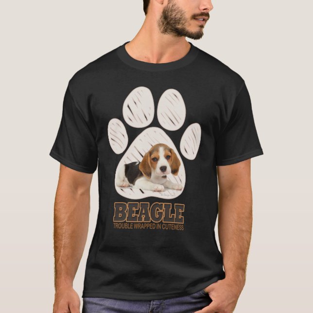 Camiseta Beagle, problemas envueltos en la ternura (Anverso)