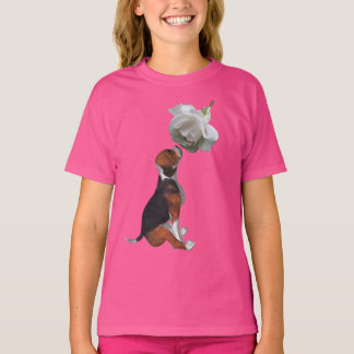 Camiseta Beagle Puppy White Rose Cute Perro