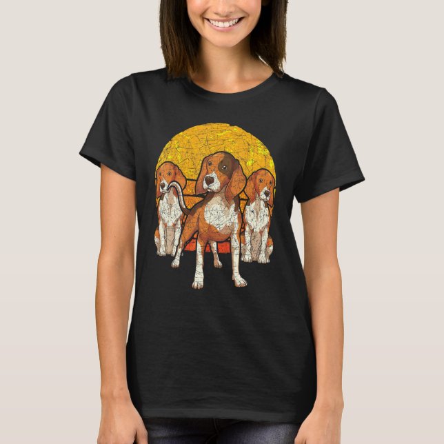 Camiseta Beagle Retro Sunset (Anverso)