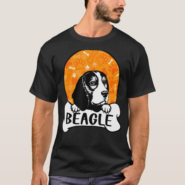 Camiseta Beagle Retro Vintage Silhouette Cute Perro (Anverso)