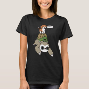 Camiseta Beagle Riding Sloth Tortoise Dog