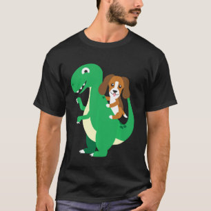 Camiseta Beagle Riding T Rex Guay Dinosaur Dino Dog Hallowe