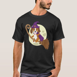 Camiseta Beagle Riding Witch Broom Cute Dog Animal Hallowee