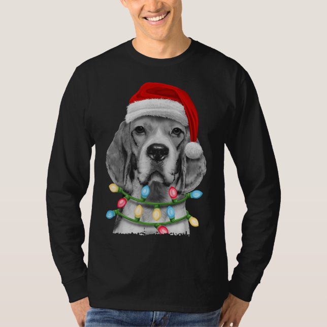Camiseta Beagle Santa Christmas Tree enciende Navidad Dogma (Anverso)
