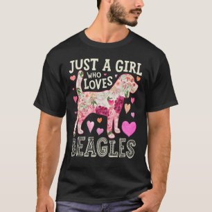 Camiseta Beagle, Solo Un Chica Que Ama La Flor De Perro Bea