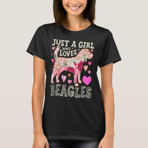 Camiseta Beagle, Solo Un Chica Que Ama La Flor De Perro Bea