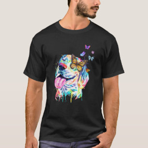 Camiseta Beagle Splash Art Butterflies Funny Perro Lover Re