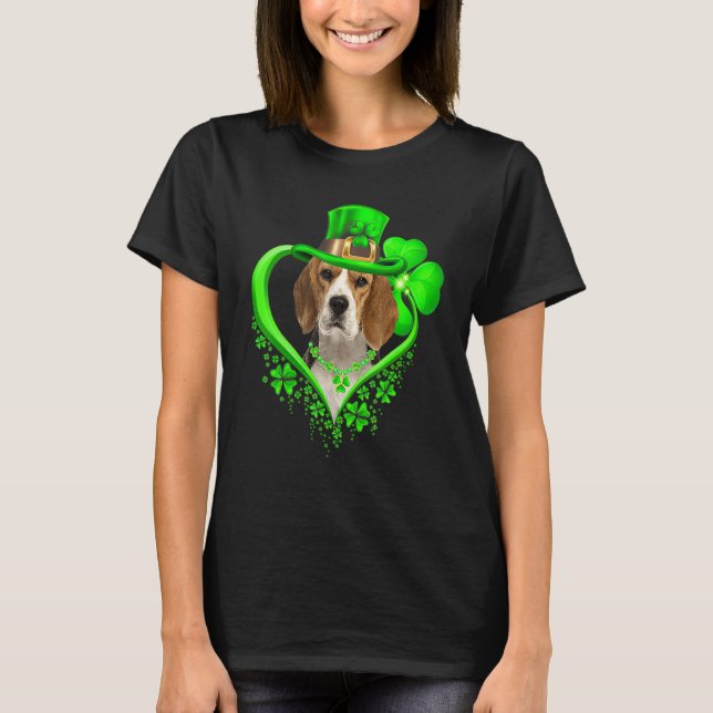 Camiseta Beagle St Patricks Day Irlandés Shamrock Dog Love (Anverso)