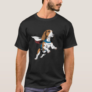 Camiseta Beagle Superhéroe Capa Roja Perro Héroe Super