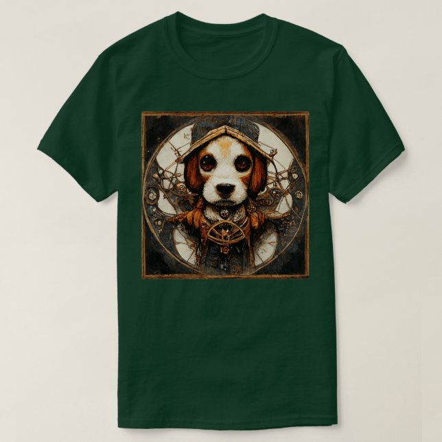 Camiseta Beagle Surreal Steampunk Artwork Dog Lover (Diseño del anverso)