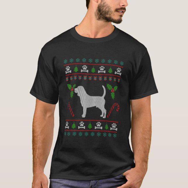 Camiseta Beagle Ugly Navidades Funny Perro (Anverso)