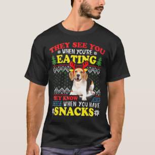 Camiseta Beagle Unas Nochebuena Que Te Ven Cuando Comes