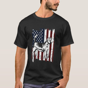 Camiseta Beagle Vintage American Flag Patriotic