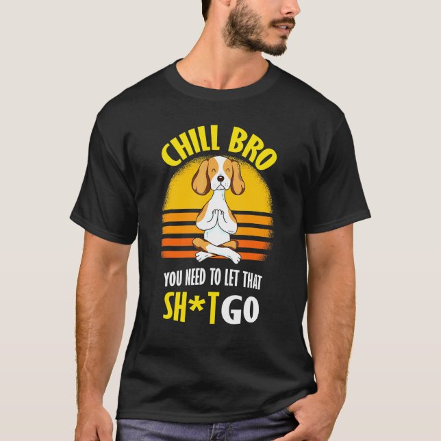 Camiseta Beagle Yoga Bro Chill (Anverso)