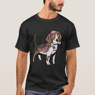 Camiseta Beagle Zombie Perro Costume de hueso lindo animal