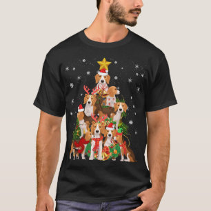 Camiseta Beagles Christmas Tree Lights Funny Dog Xmas Gift