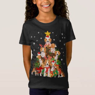 Camiseta Beagles Christmas Tree Lights Funny Dog Xmas Gift