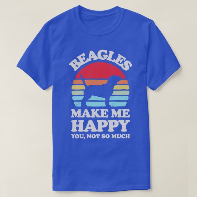 Camiseta Beagles me hacen feliz Sunset Retro para hombres B (Diseño del anverso)