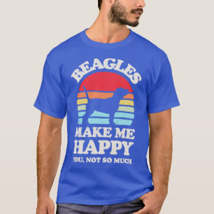 Camiseta Beagles me hacen feliz Sunset Retro para hombres B