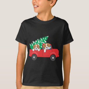 Camiseta Beagles Montando Un Camión Rojo Navidades De Perro