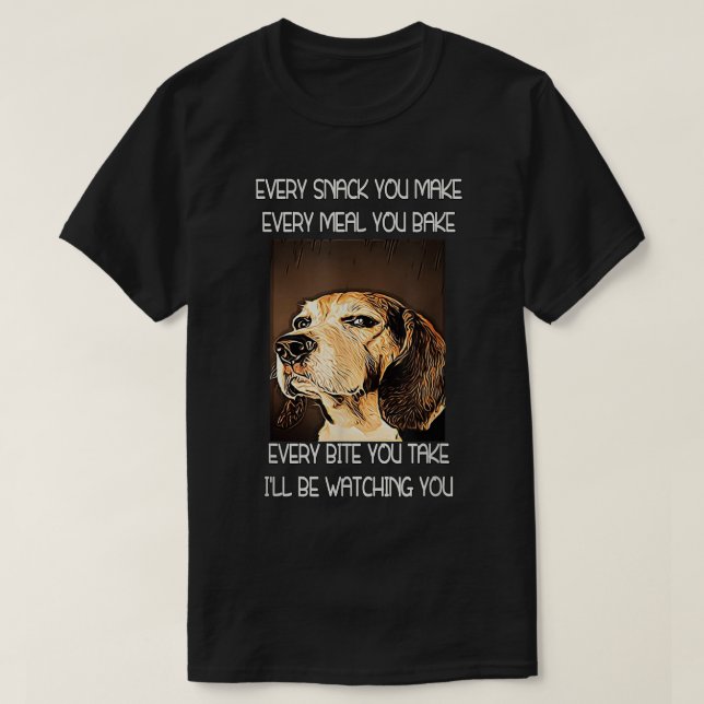 Camiseta Beagles T Te estaré vigilando (Diseño del anverso)