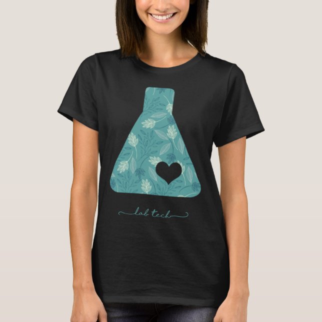 Camiseta Beaker with heart medical lab tech love lab week (Anverso)