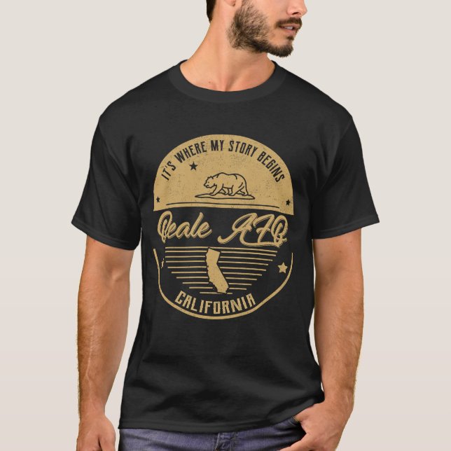 Camiseta Beale AFB California es donde comienza mi historia (Anverso)