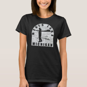 Camiseta Beals Lake Ice Fishing Michigan
