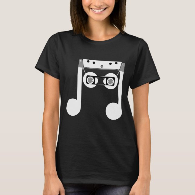 Camiseta Beam Notes Beamed Octava Music Cassette Design (Anverso)