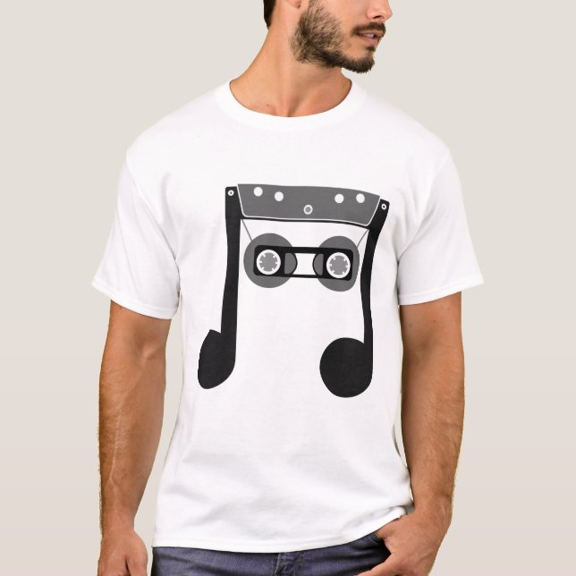 Camiseta Beam Notes Beamed Octavo Music Cassette classic (Anverso)