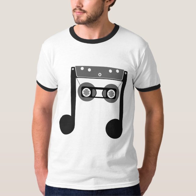 Camiseta Beam Notes Beamed Octavo Music Cassette classic (Anverso)