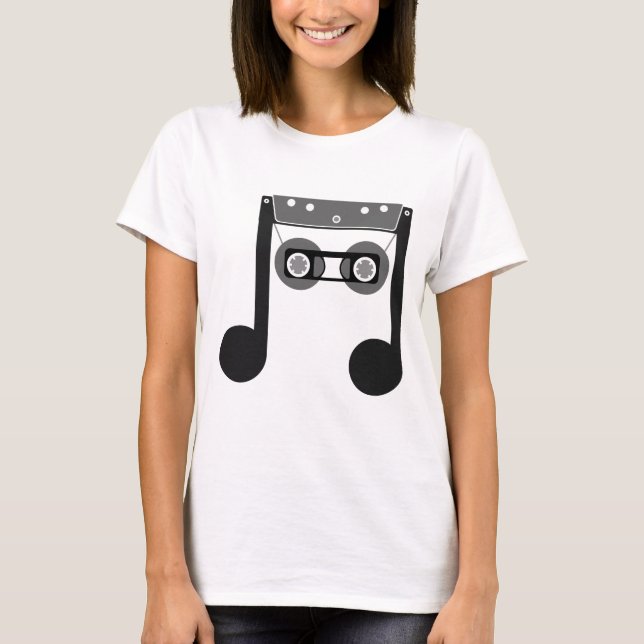 Camiseta Beam Notes Beamed Octavo Music Cassette classic (Anverso)