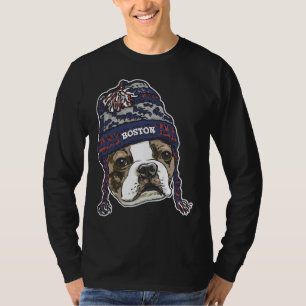 Camiseta Beanie Deportiva Azul de Boston Terrier