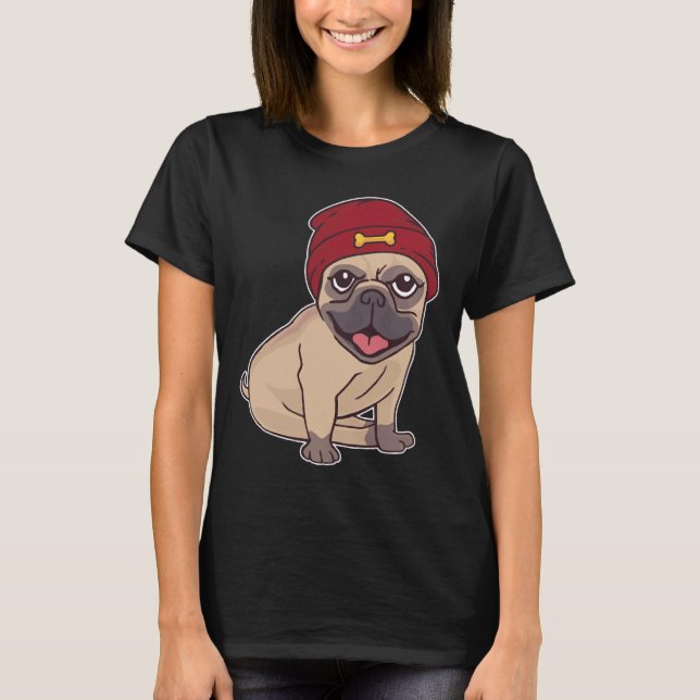 Camiseta Beanie Pug Classic 459 (Anverso)