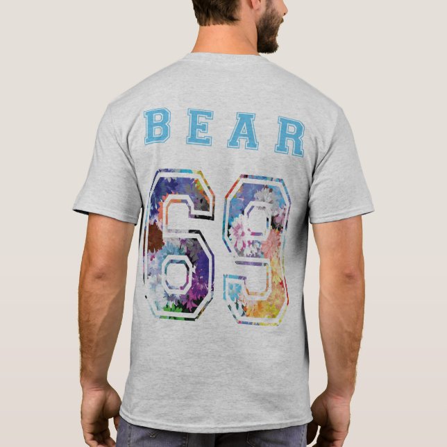 Camiseta bear 6 9 flores azul espalda (Reverso)