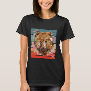 Camiseta Bear acuarela fauna silvestre diseño natural anima