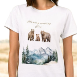 Camiseta Bear Adventure Snowy Mountains Winter Baby Shower