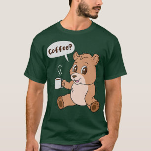 Camiseta Bear and Cofffee Cute Grizzly Monday Office Premiu