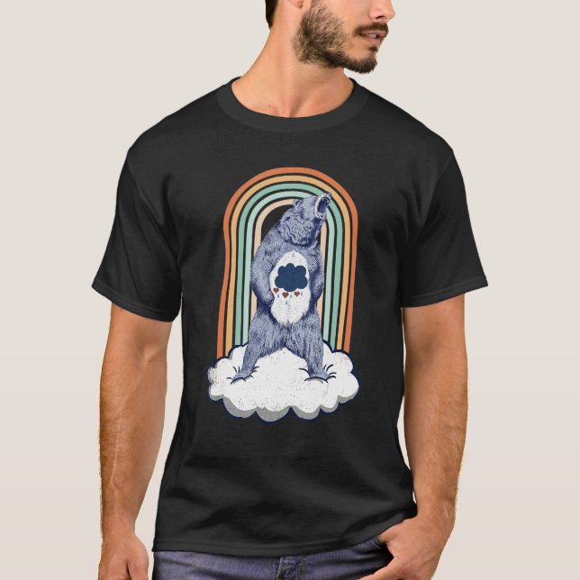 Camiseta Bear Angry Rainbow Colorful Cloud Animal (Anverso)