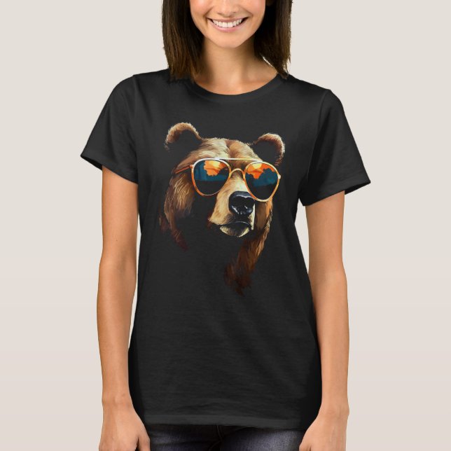 Camiseta Bear Animal Sunglasses (Anverso)