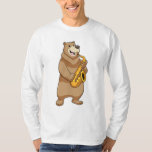 Camiseta Bear as Musician with Saxophone<br><div class="desc">This design is the perfect gift for a birthday,  Christmas and other celebrations. It is suitable for women,  men and kids.</div>