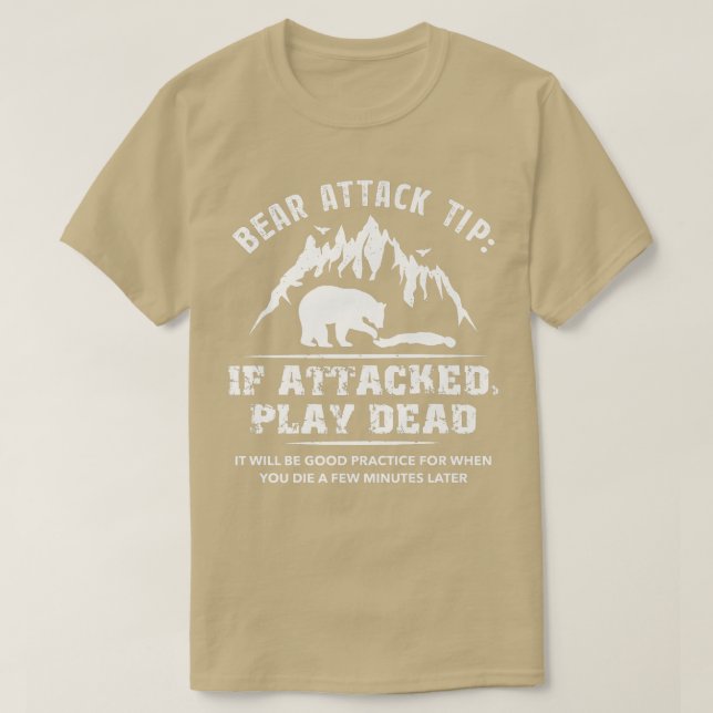 Camiseta Bear Attack Tip Camping Hiking Outdoor Travel Funn (Diseño del anverso)