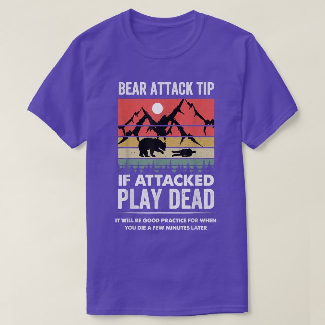 Camiseta Bear Attack Tip Camping Hiking Outdoor Travel Funn (Diseño del anverso)