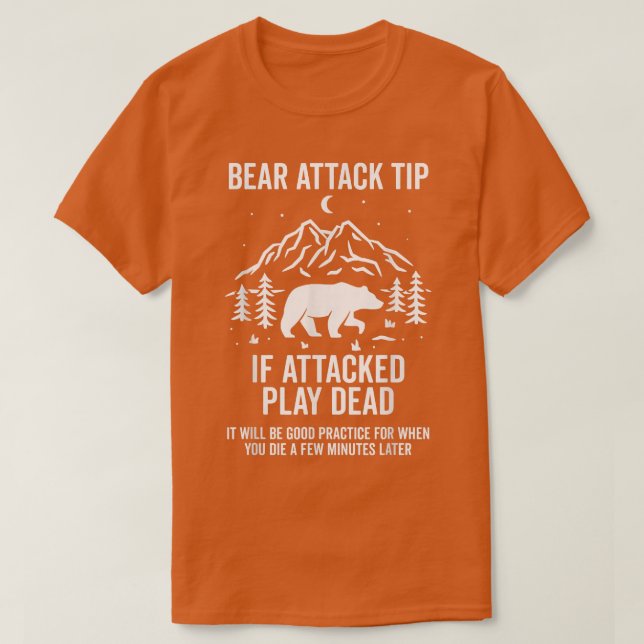 Camiseta Bear Attack Tip Camping Hiking Outdoor Travel Funn (Diseño del anverso)
